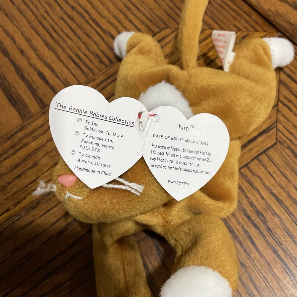 Ty Beanie Babies Cat 🐈 Set: Gray Prance, White Flip, Tan Scat, Light Brown Nip - Picture 7 of 12